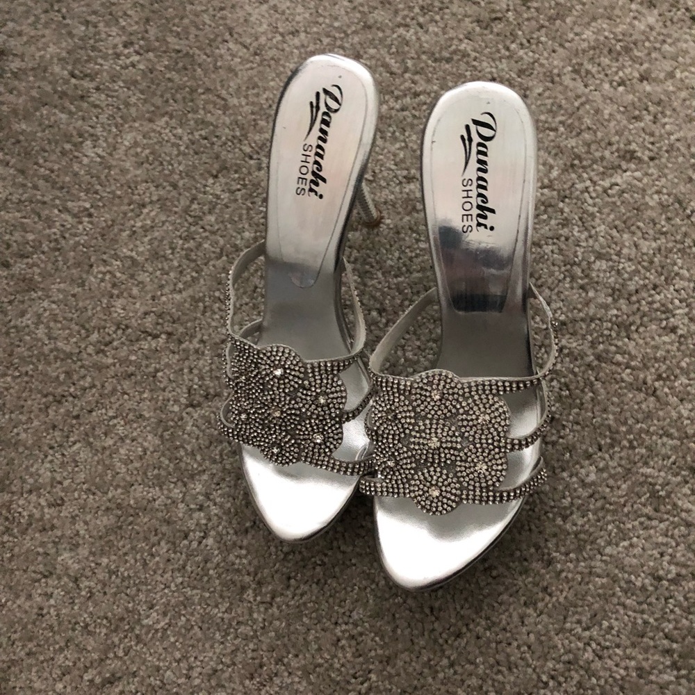 Bling silver rhinestone sandals